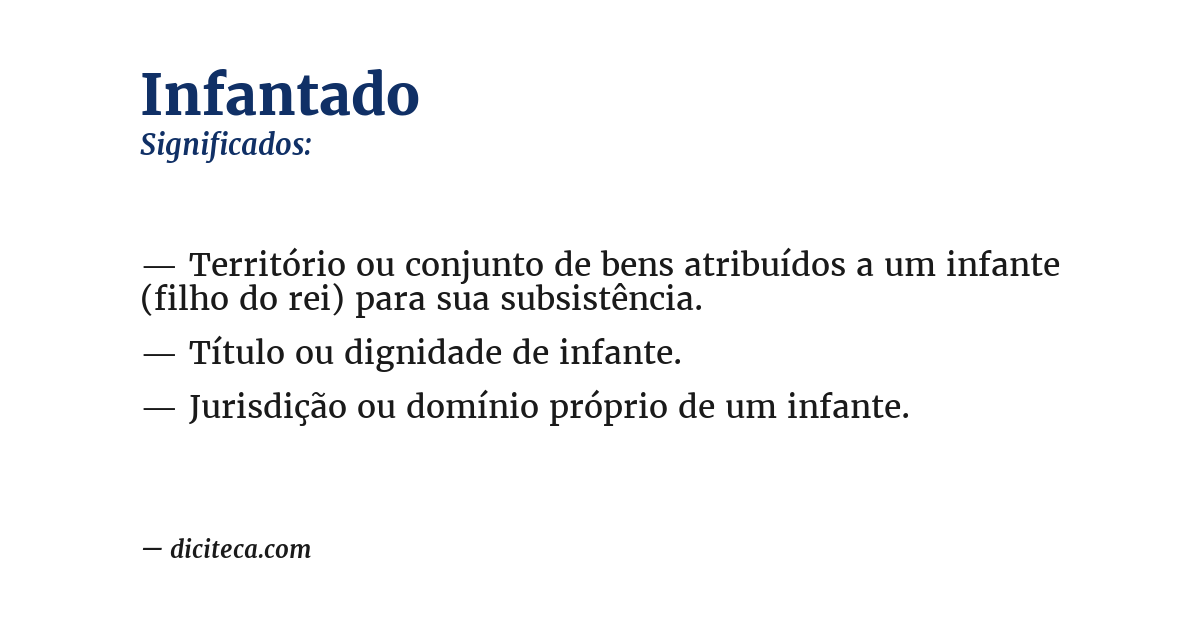 Significado de infantado
