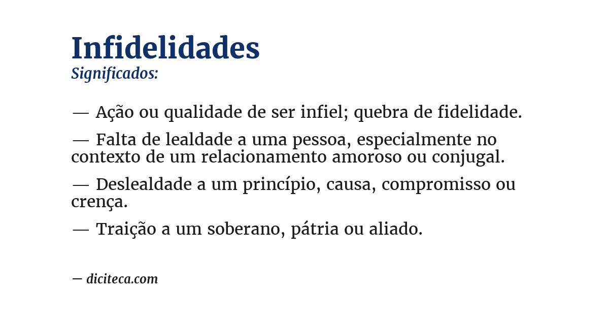 Significado de infidelidades