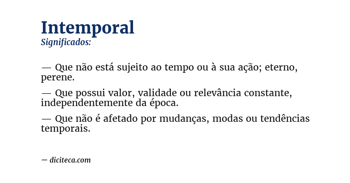 Significado de intemporal