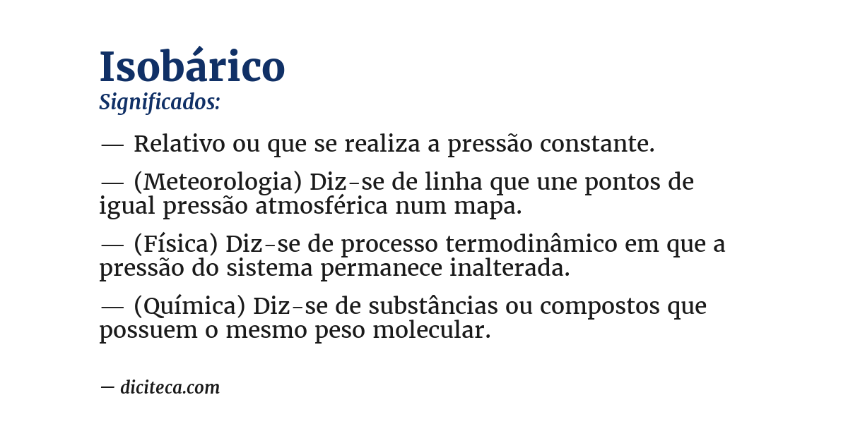 Significado de isobárico