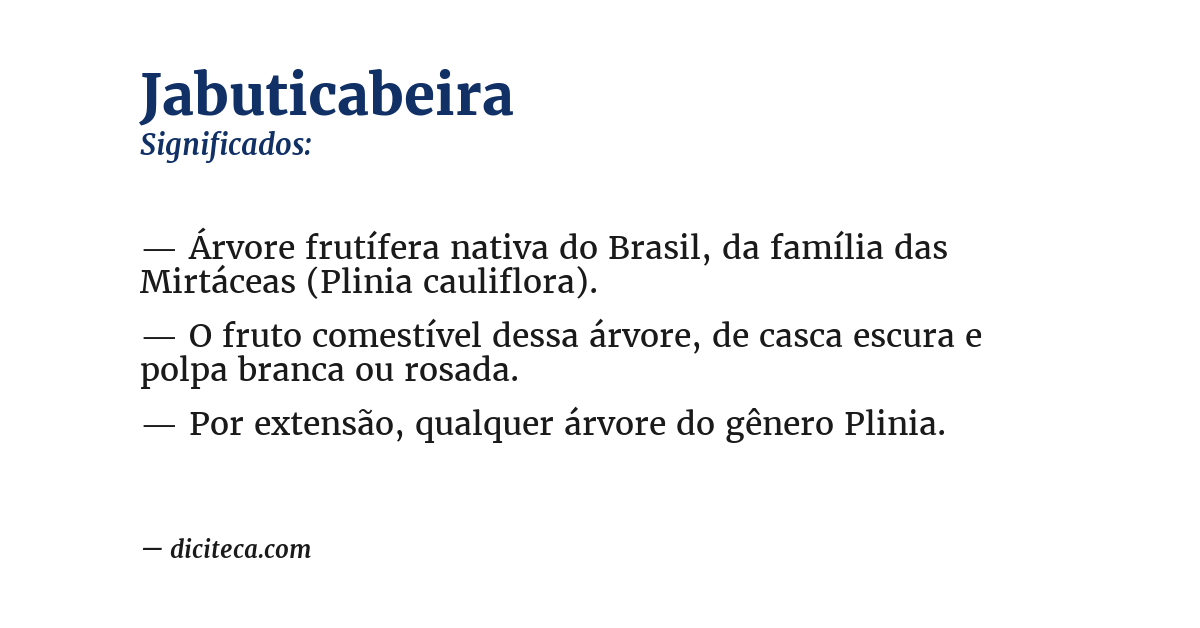Significado de jabuticabeira