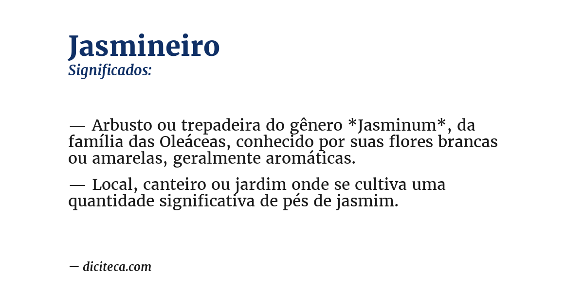Significado de jasmineiro