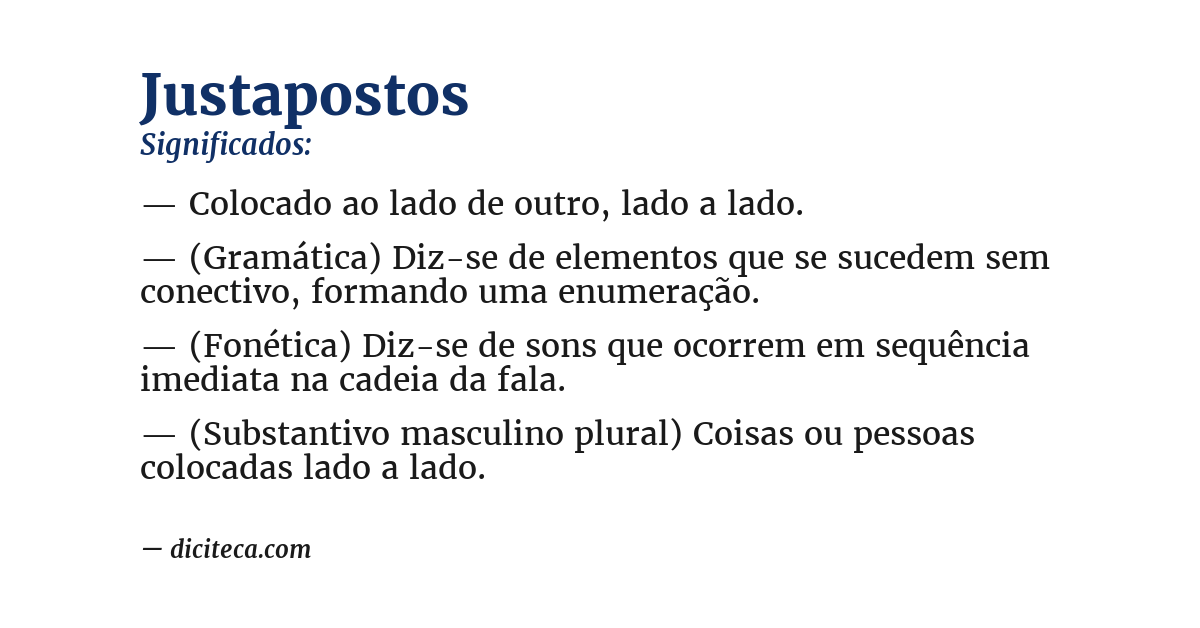 Significado de justapostos