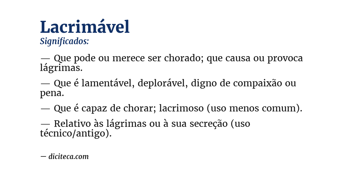 Significado de lacrimável
