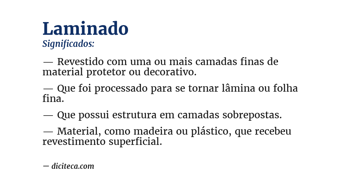 Significado de laminado