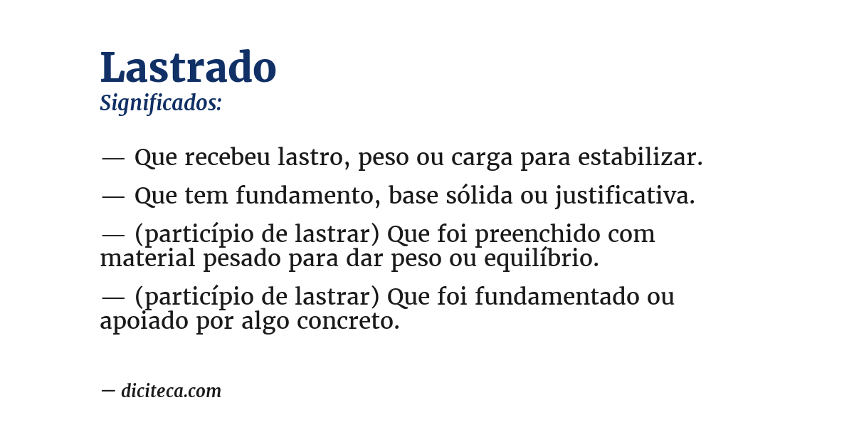 Significado de lastrado