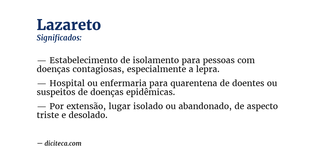 Significado de lazareto