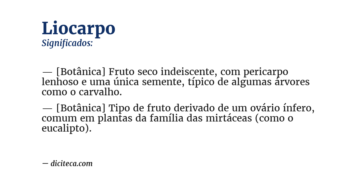 Significado de liocarpo