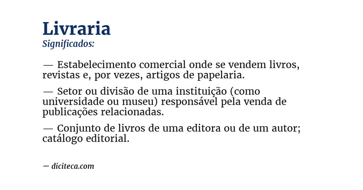 Significado de livraria