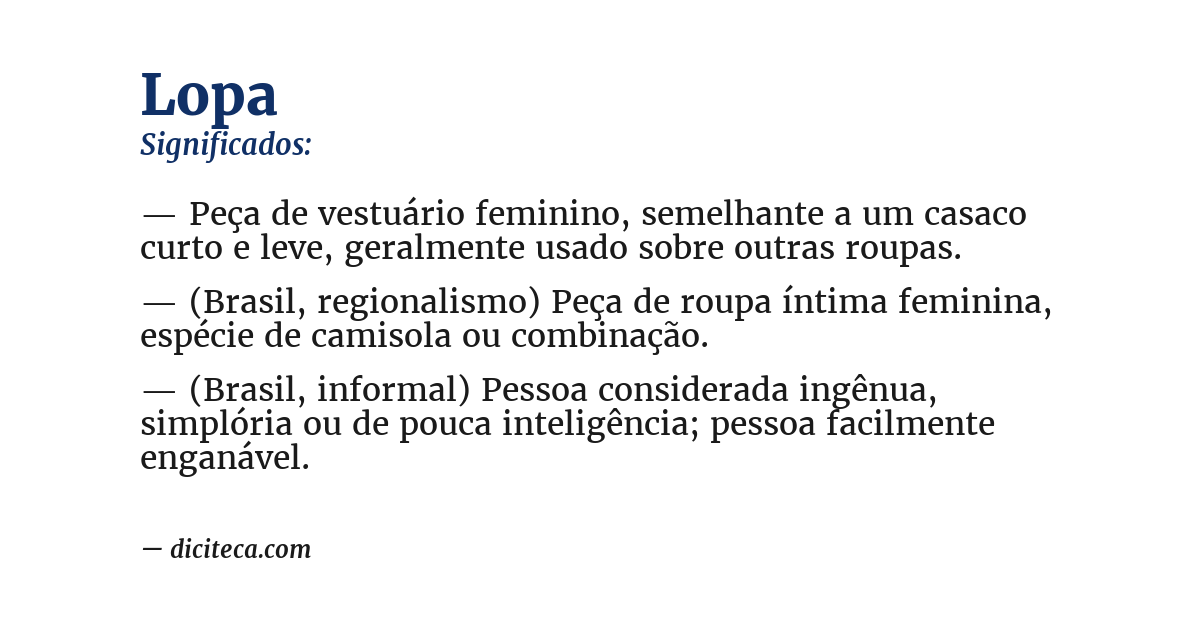 Significado de lopa