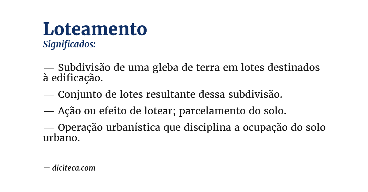 Significado de loteamento