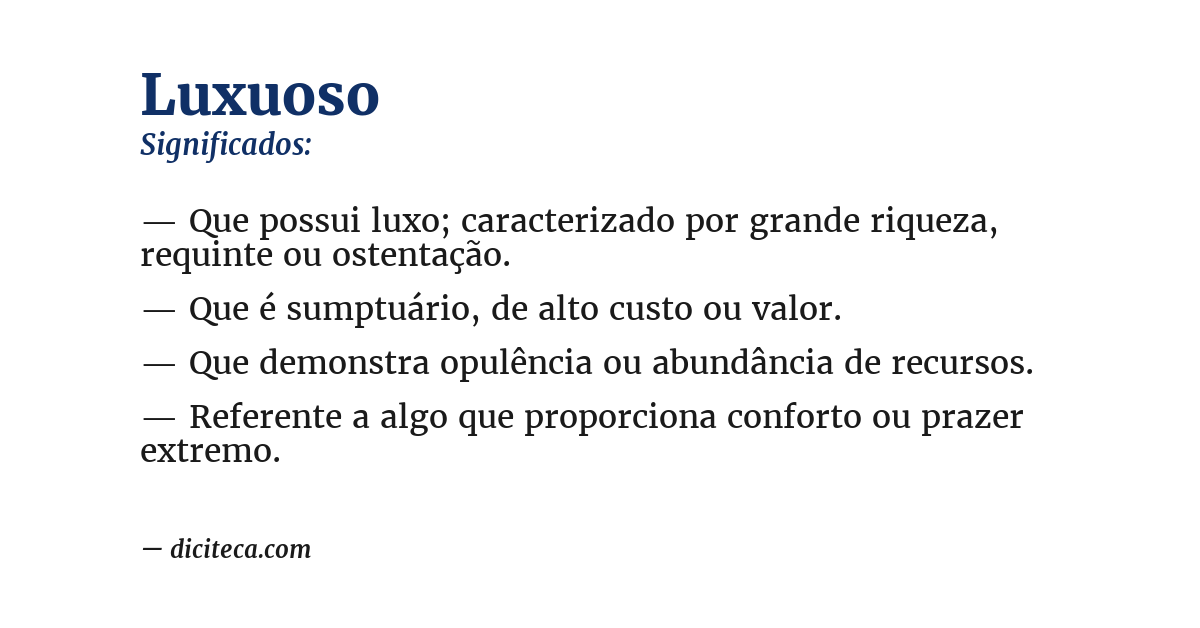 Significado de luxuoso
