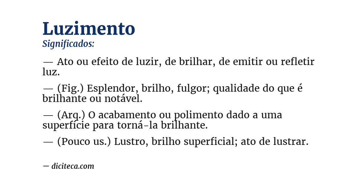 Significado de luzimento