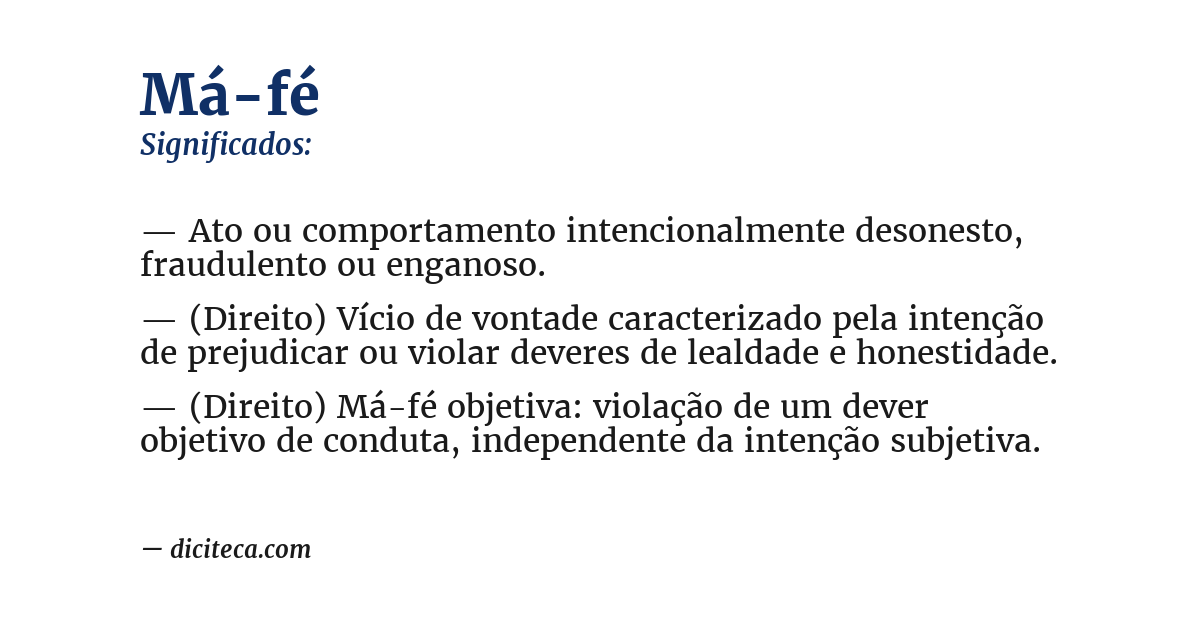 Significado de má-fé