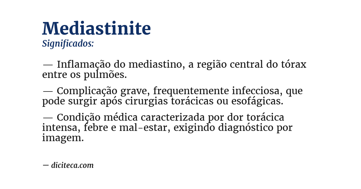 Significado de mediastinite