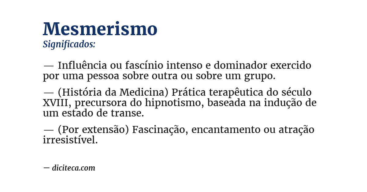 Significado de mesmerismo