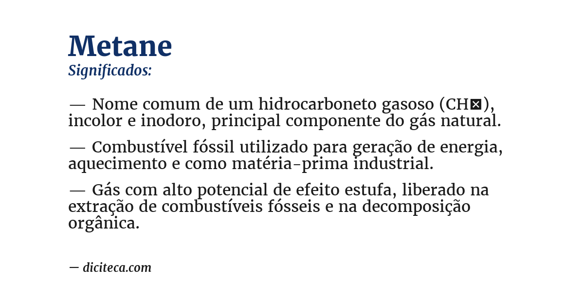 Significado de metane