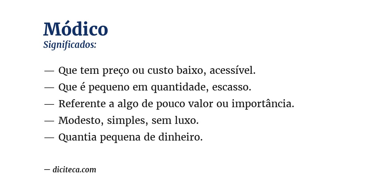 Significado de módico