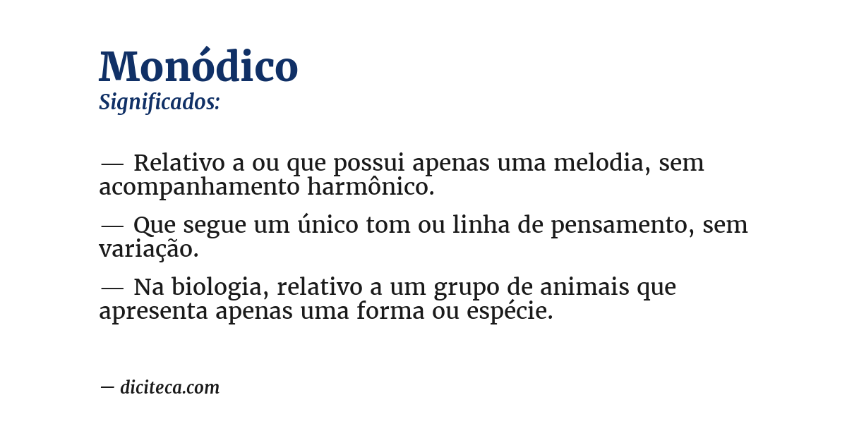 Significado de monódico