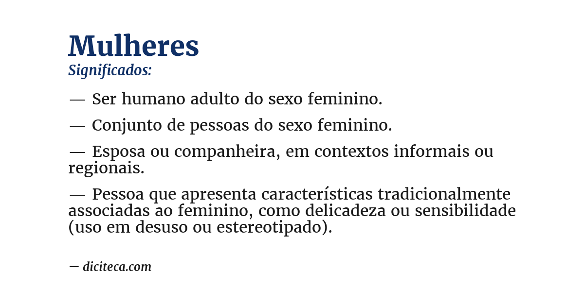 Significado de mulheres