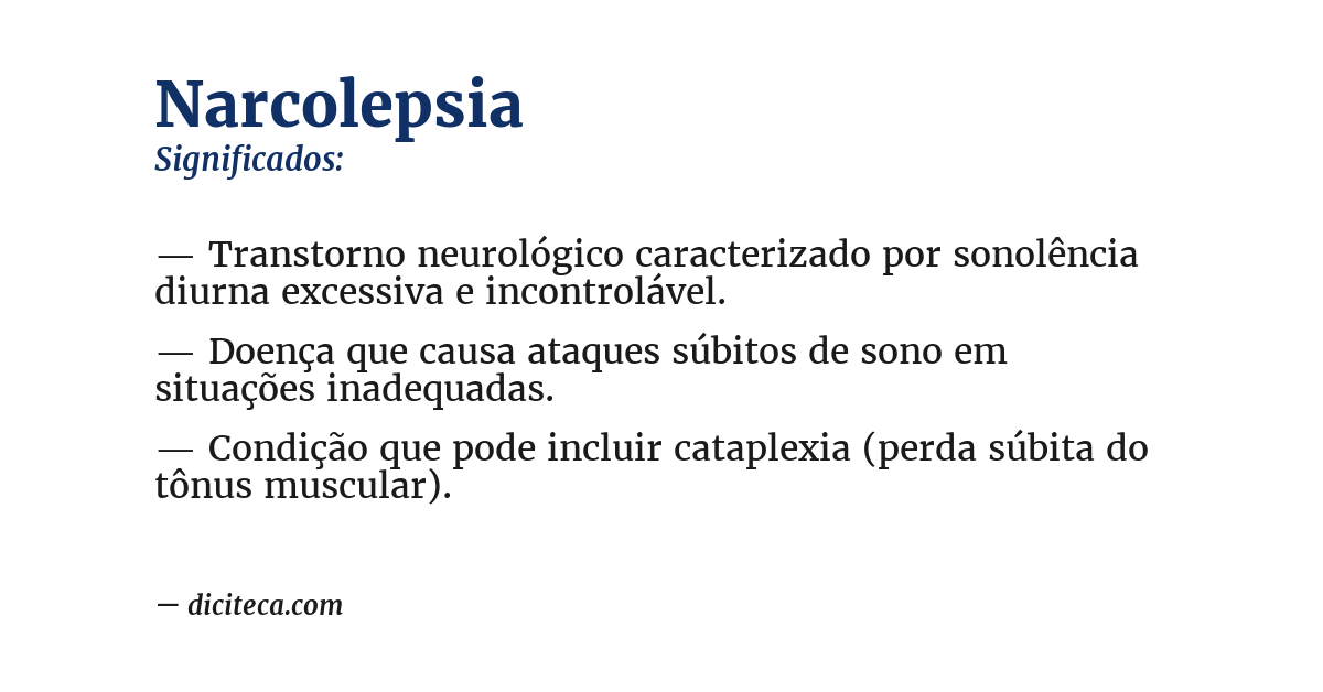 Significado de narcolepsia