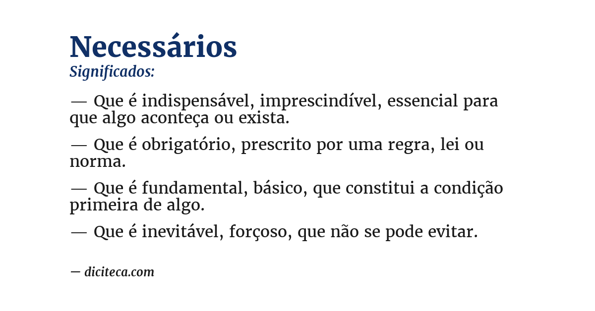 Significado de necessários