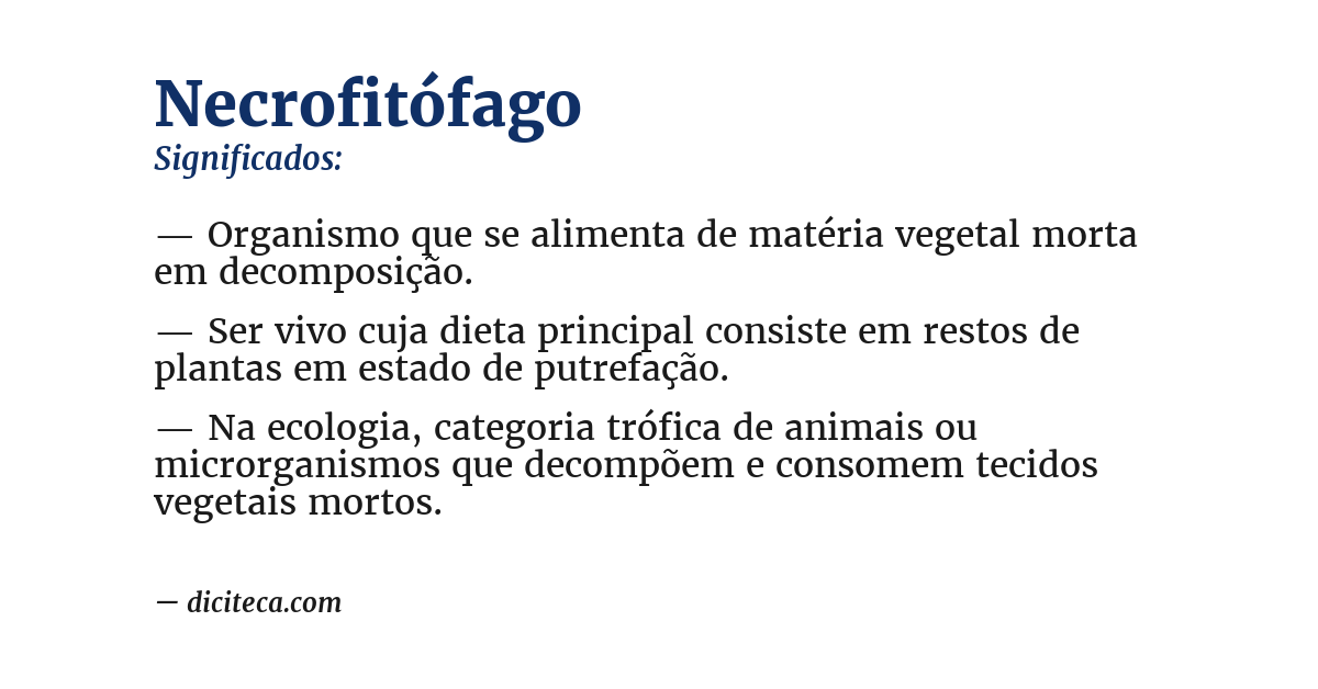 Significado de necrofitófago