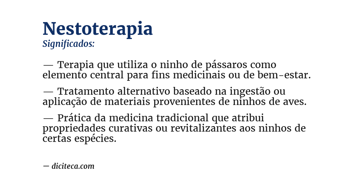 Significado de nestoterapia