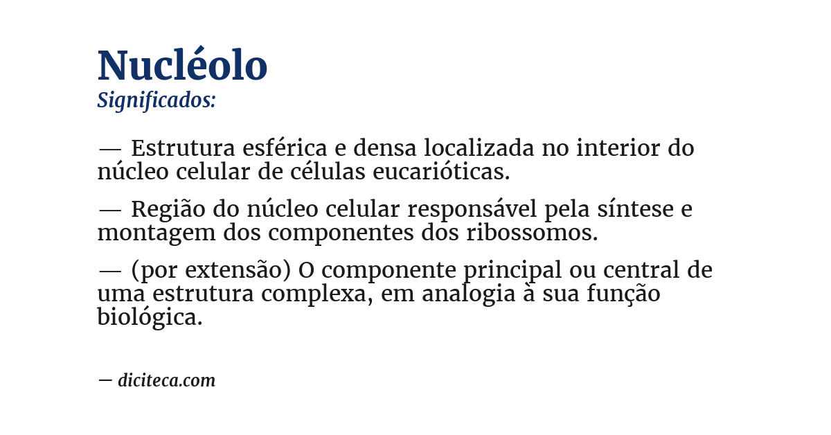 Significado de nucléolo