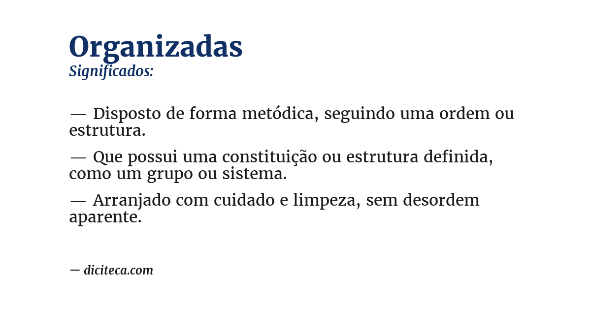 Significado de organizadas