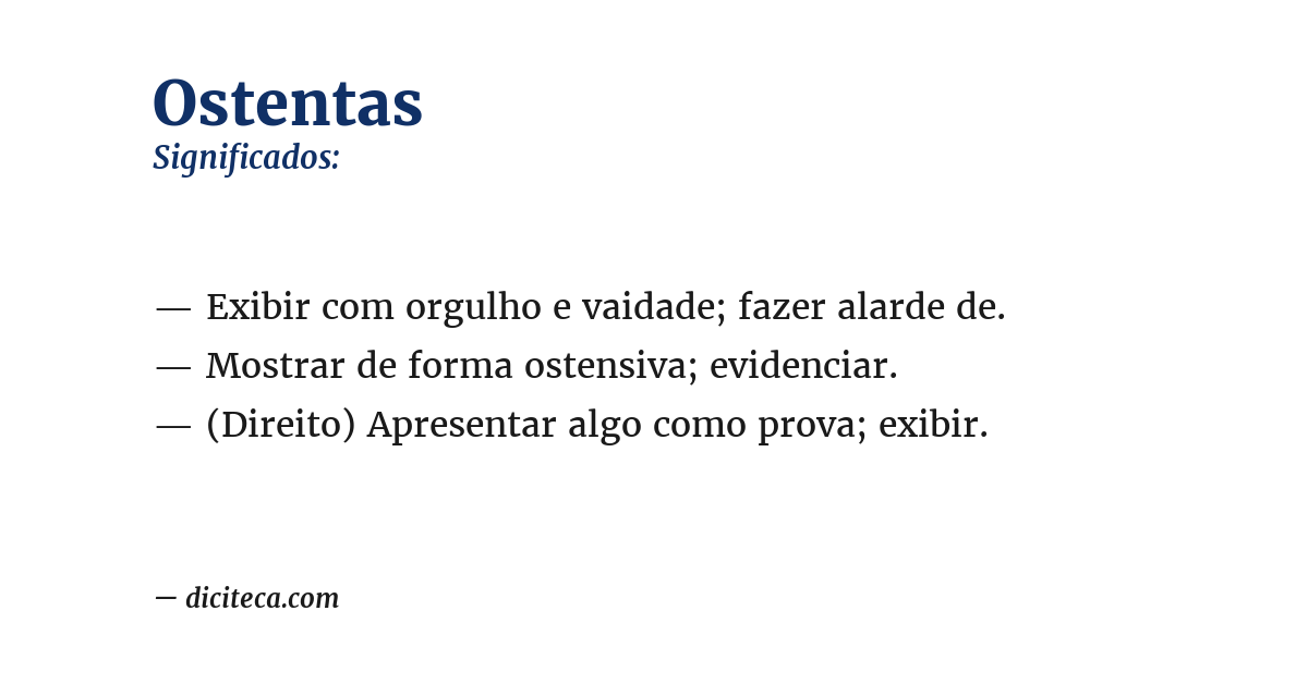 Significado de ostentas