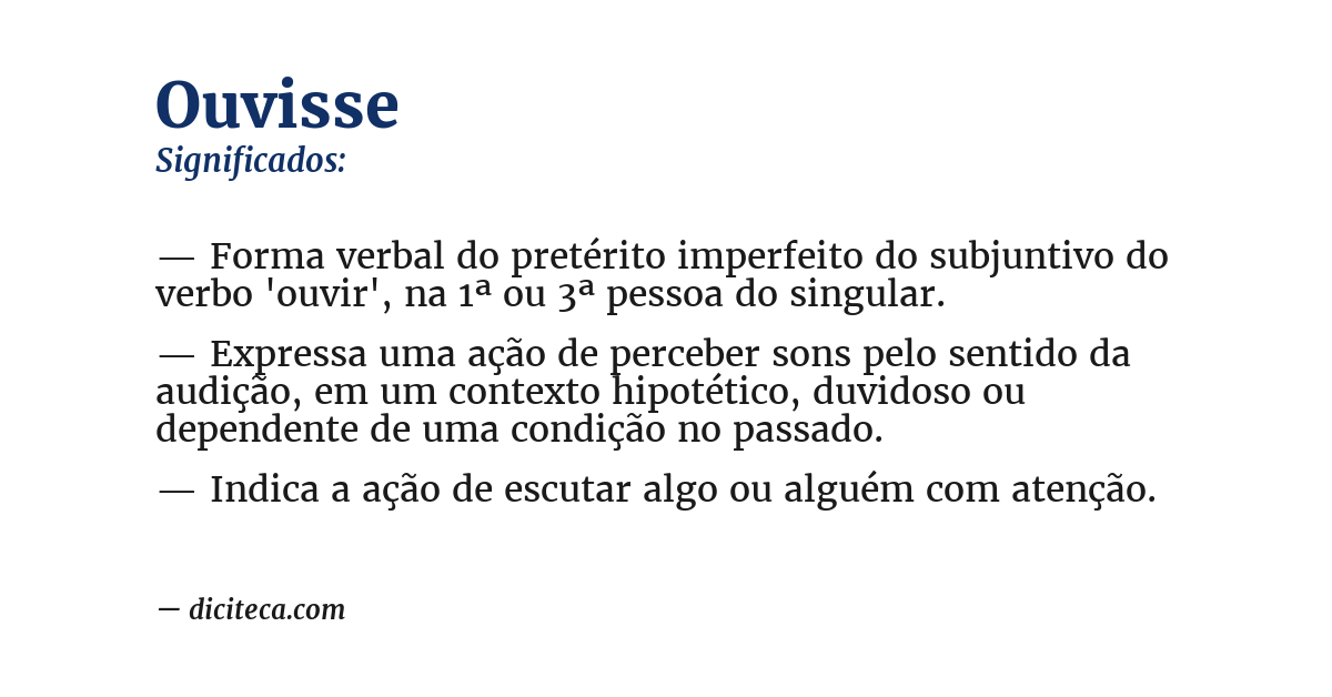 Significado de ouvisse