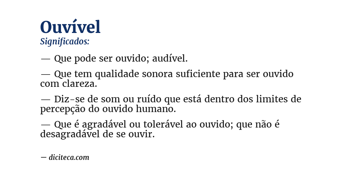 Significado de ouvível