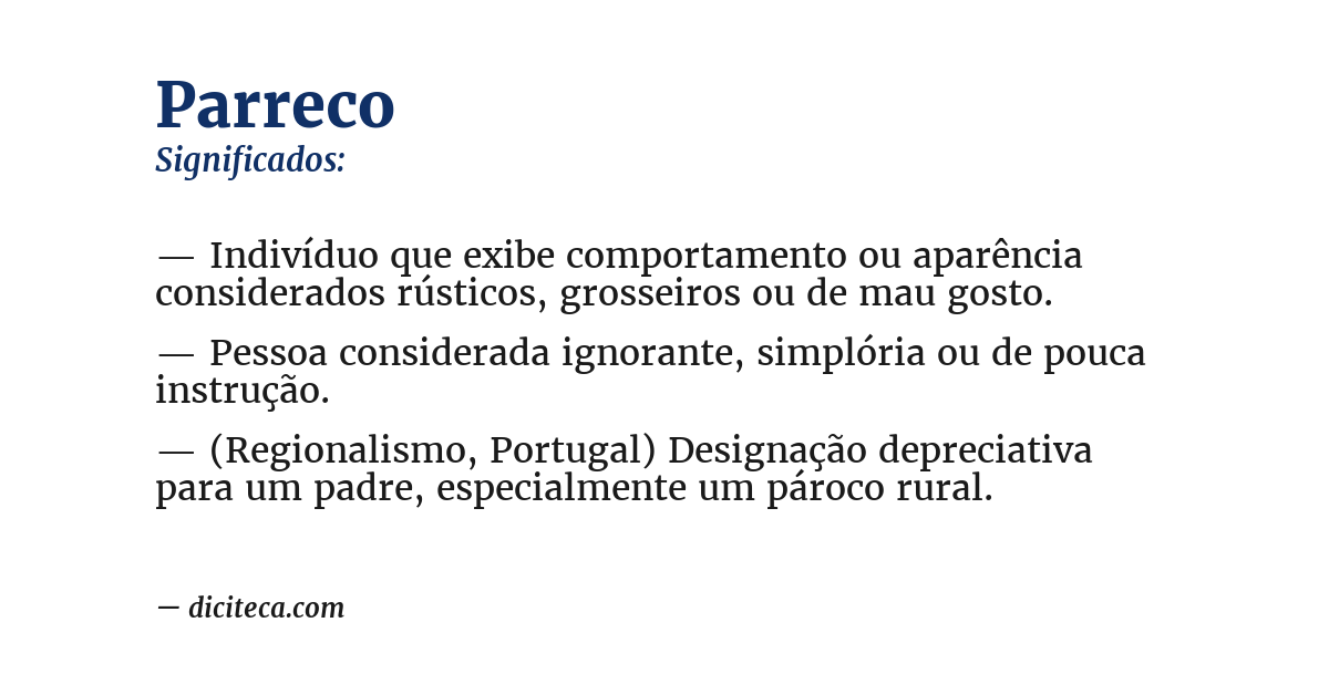 Significado de parreco
