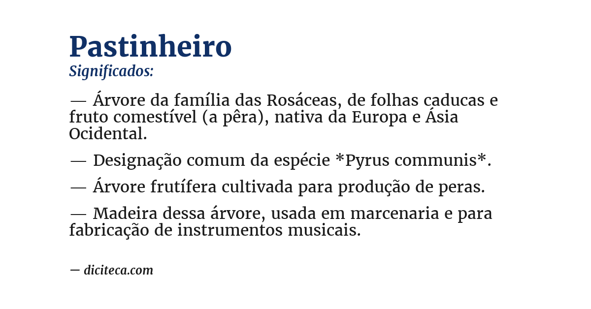Significado de pastinheiro