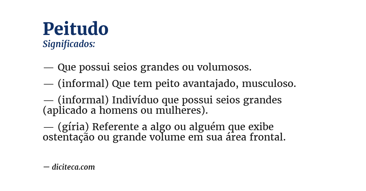 Significado de peitudo