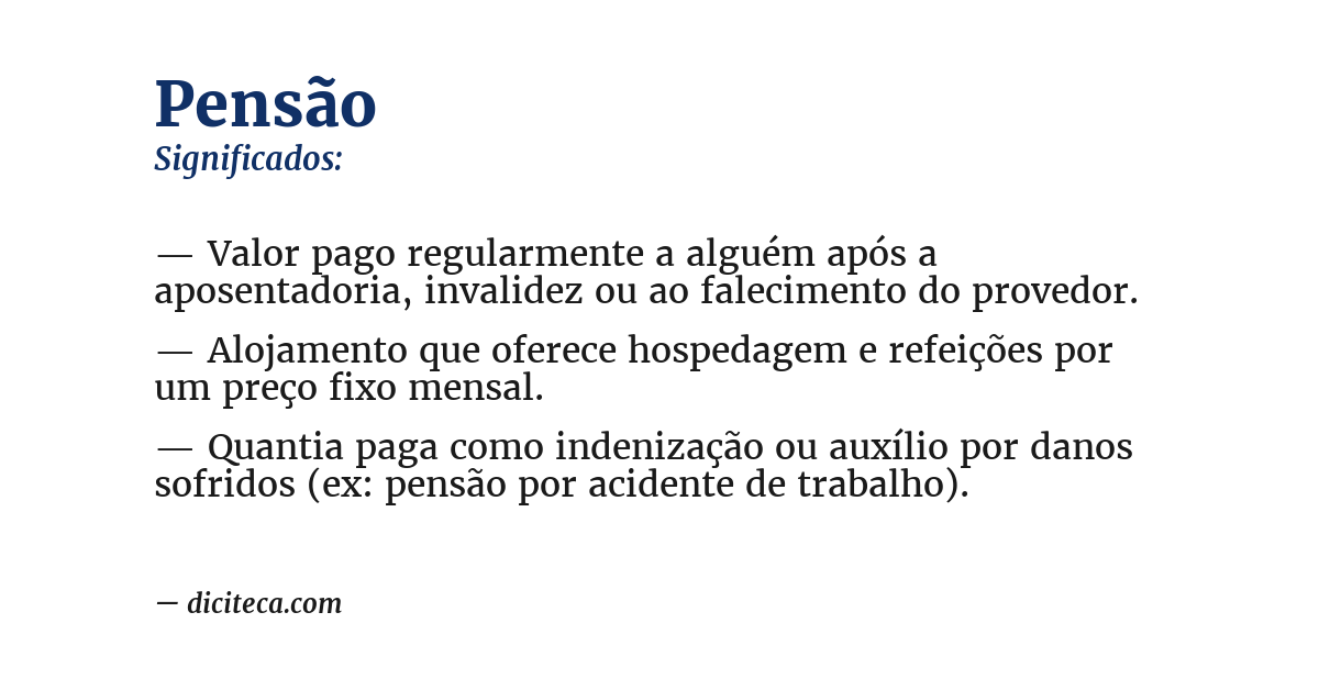 Significado de pensão