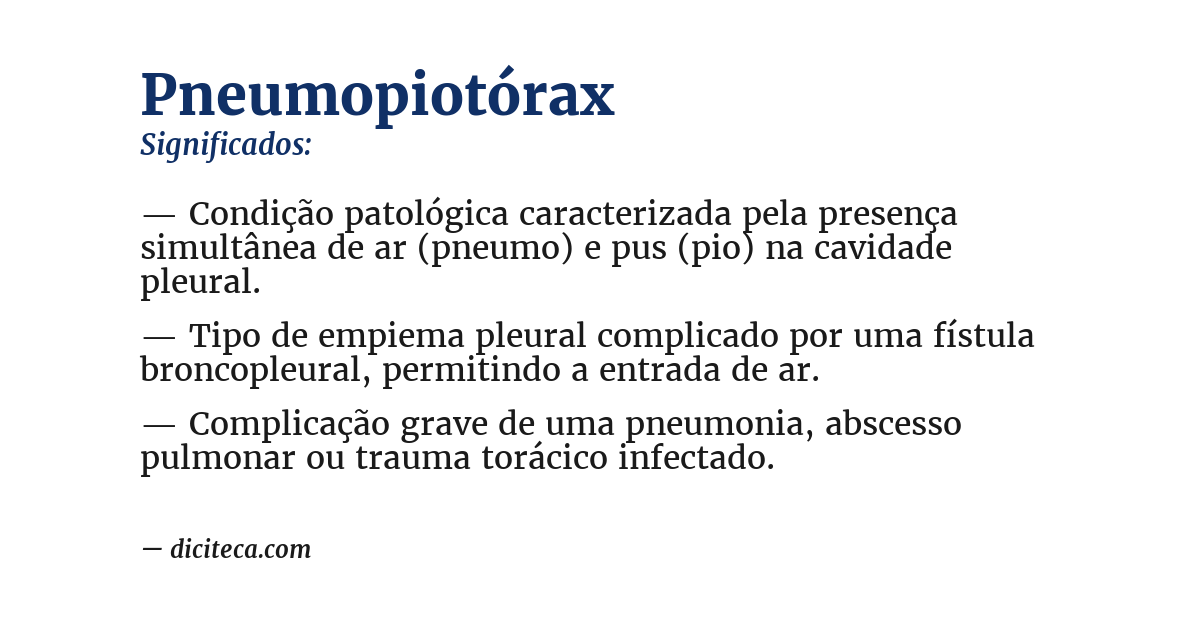 Significado de pneumopiotórax