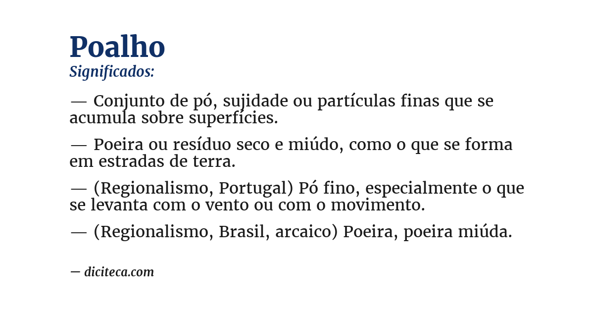 Significado de poalho
