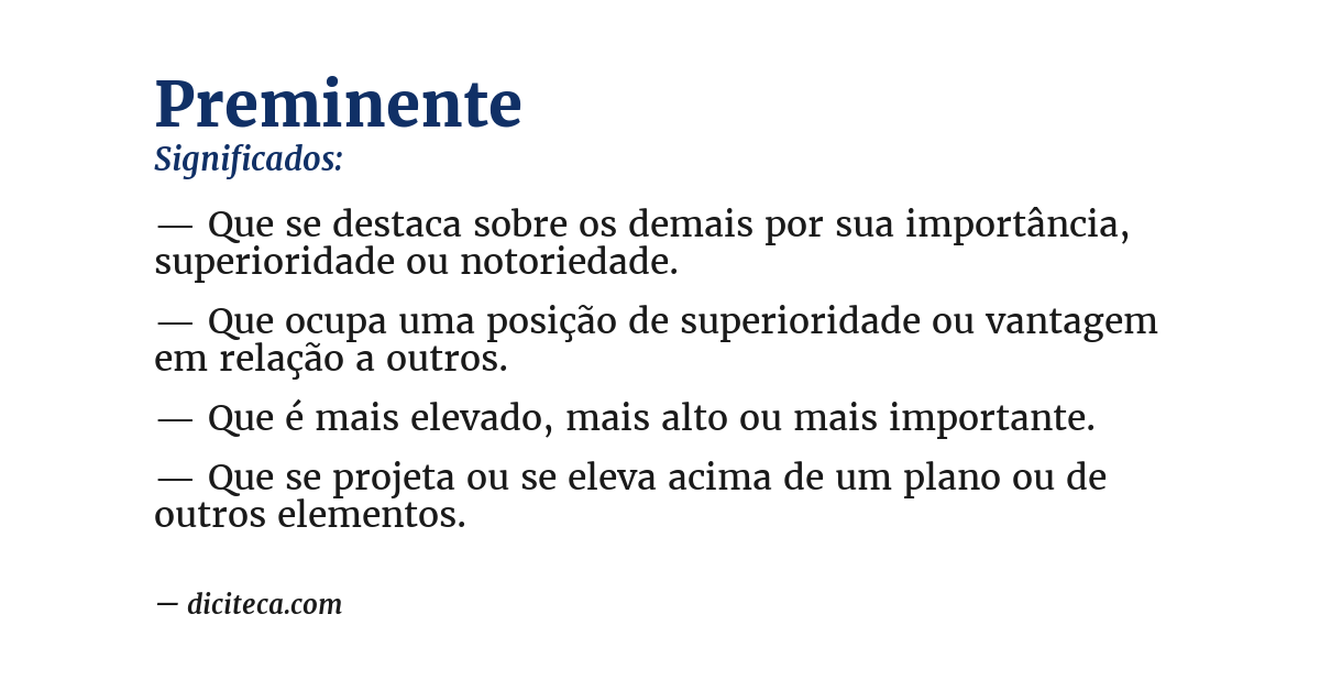 Significado de preminente