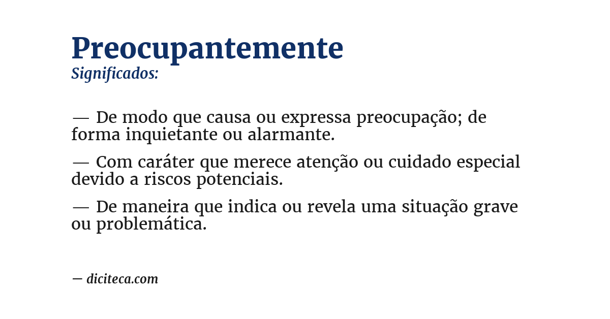 Significado de preocupantemente
