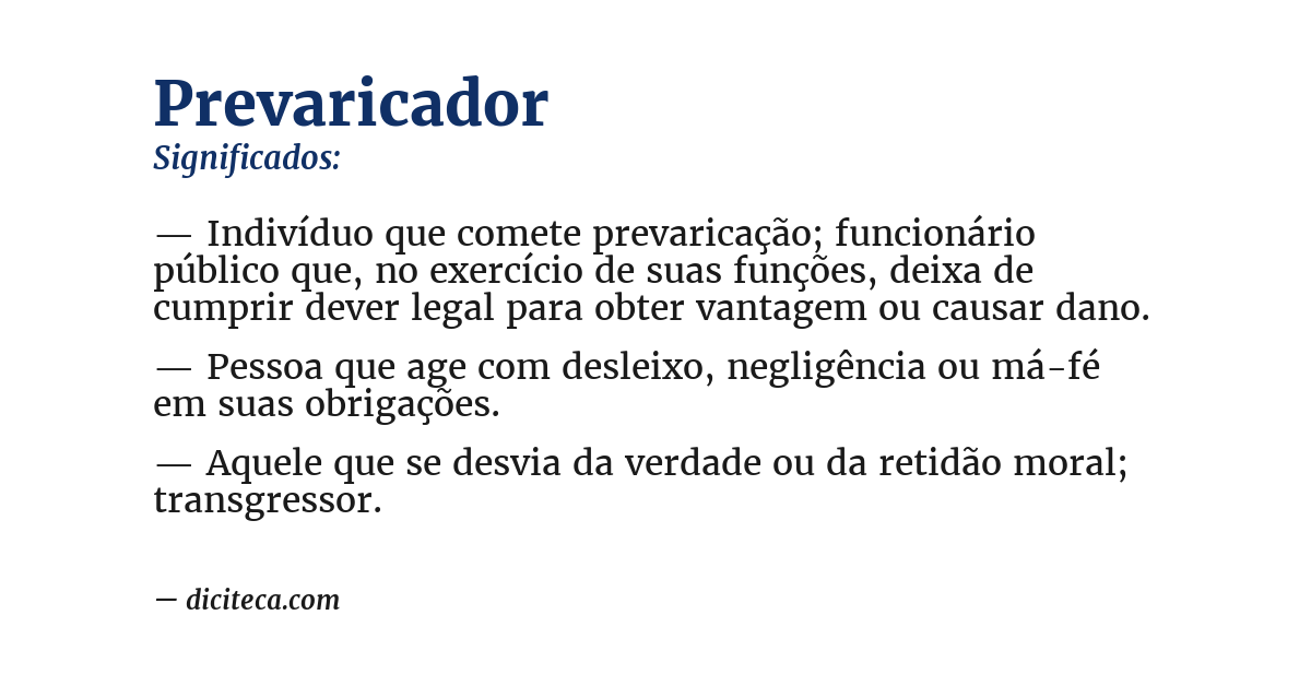 Significado de prevaricador