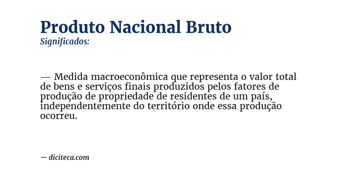 Significado de produto nacional bruto