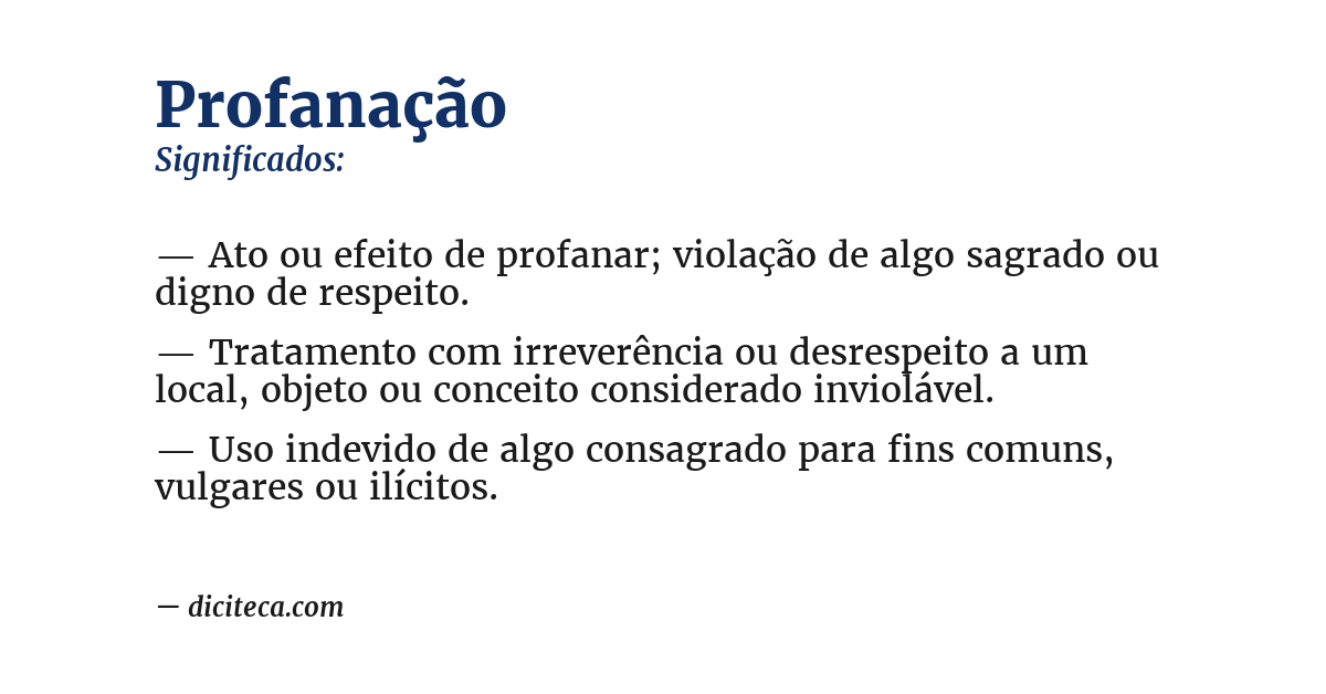 Significado de profanação