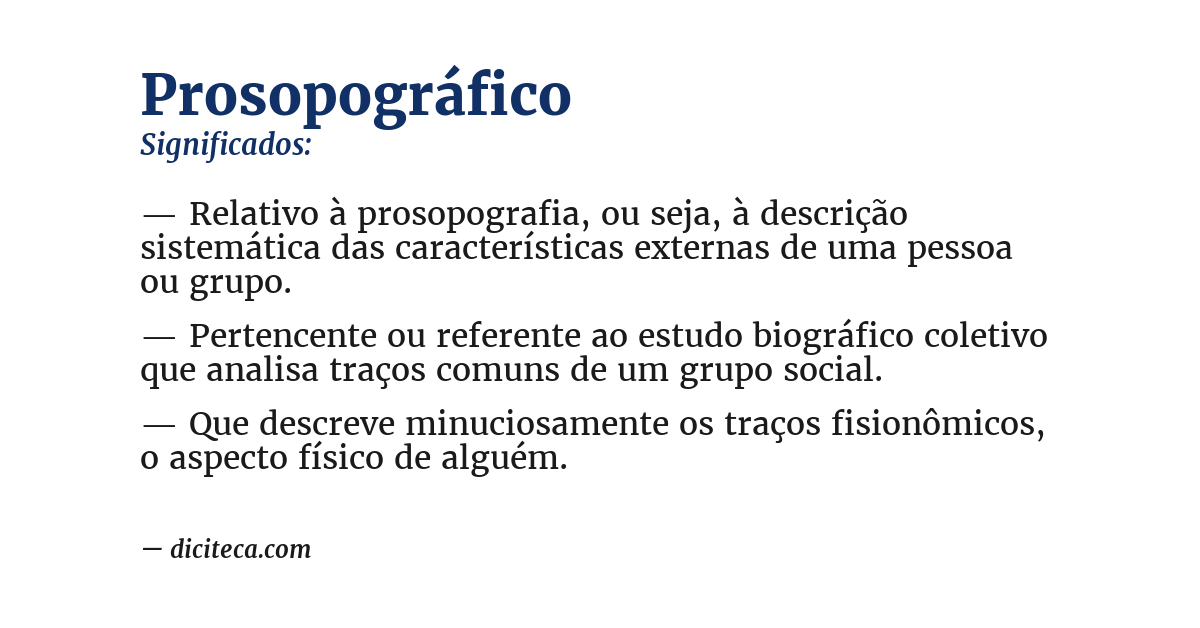Significado de prosopográfico