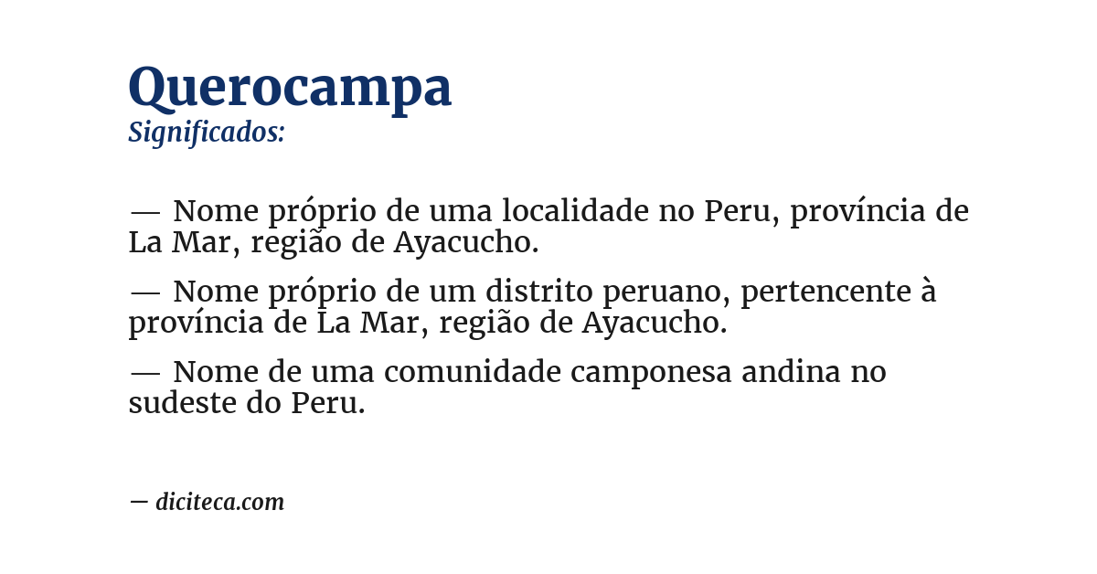 Significado de querocampa