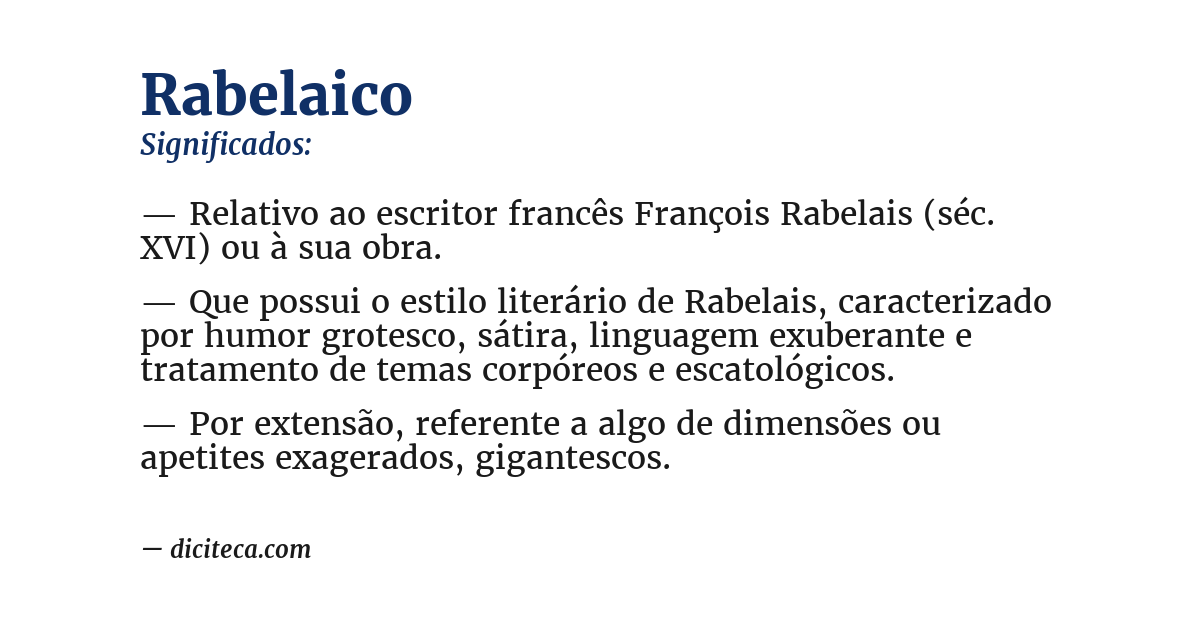 Significado de rabelaico