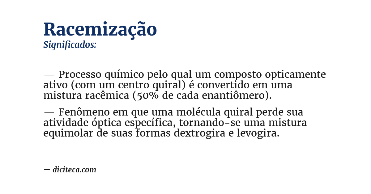 Significado de racemização
