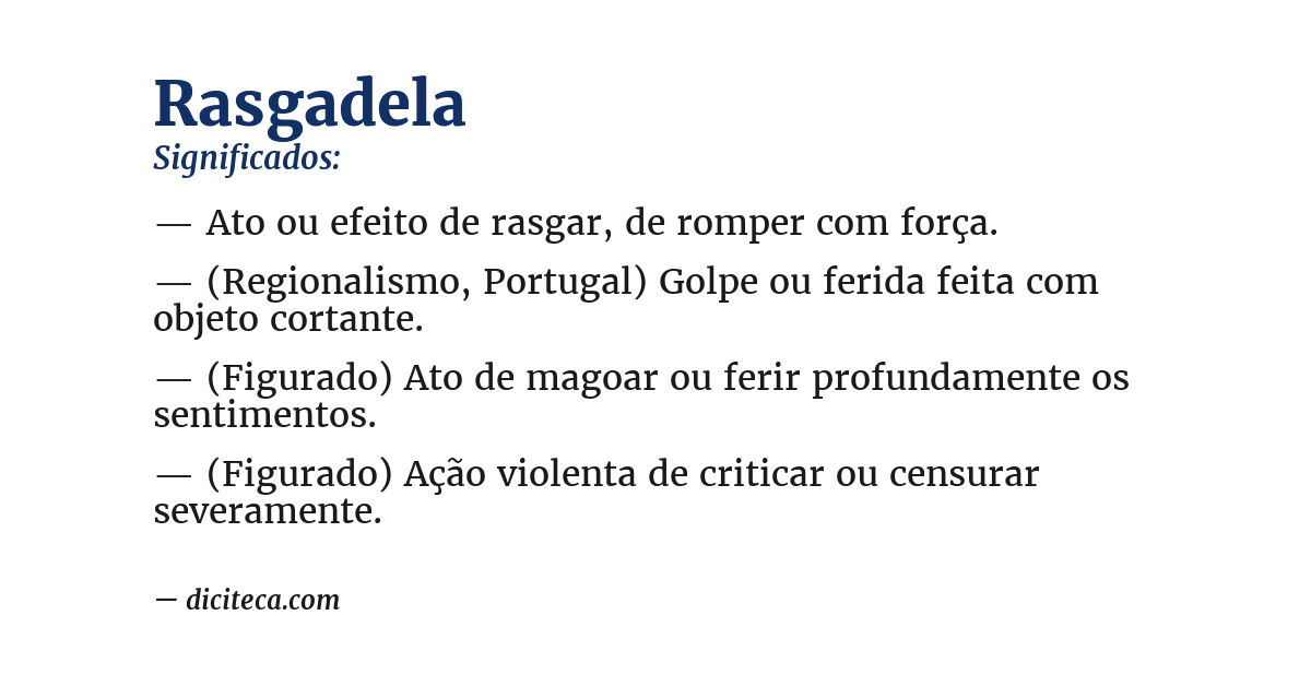 Significado de rasgadela