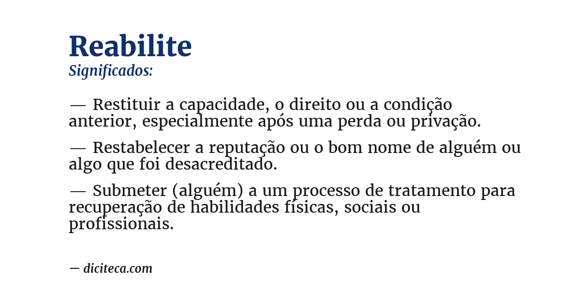 Significado de reabilite